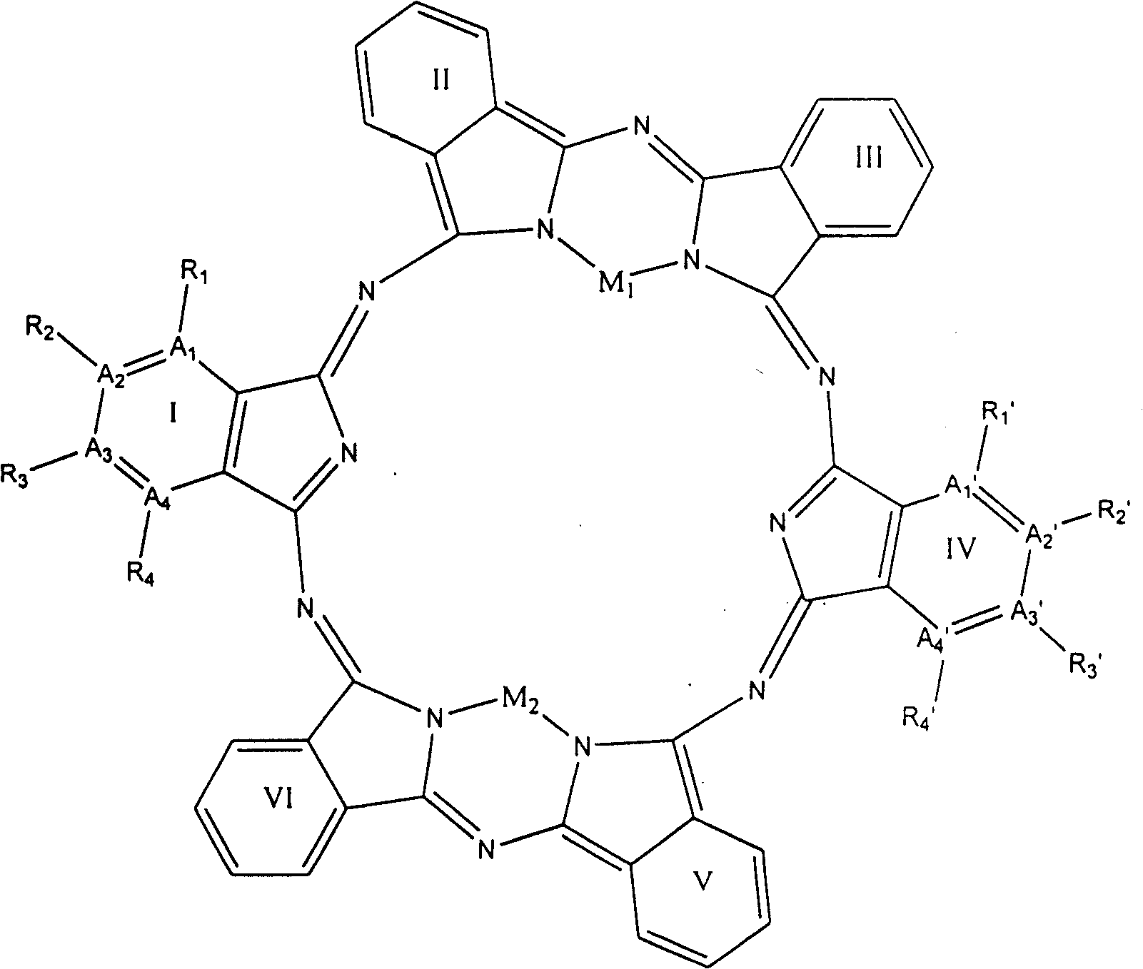 Super-phthalocyanine compound with six isoindole structure subunits in laver oxazine cycle and its synthesis and use