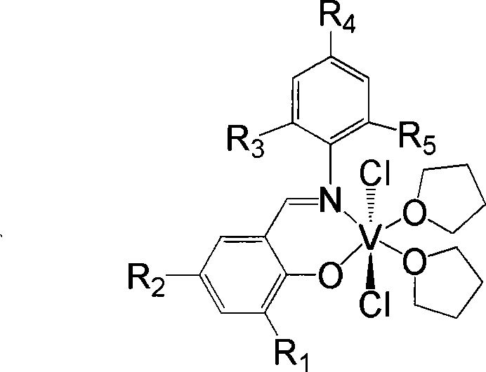 Single-salicylaldehyde imine vanadium olefin polymerization catalyst as well as preparation method and use thereof