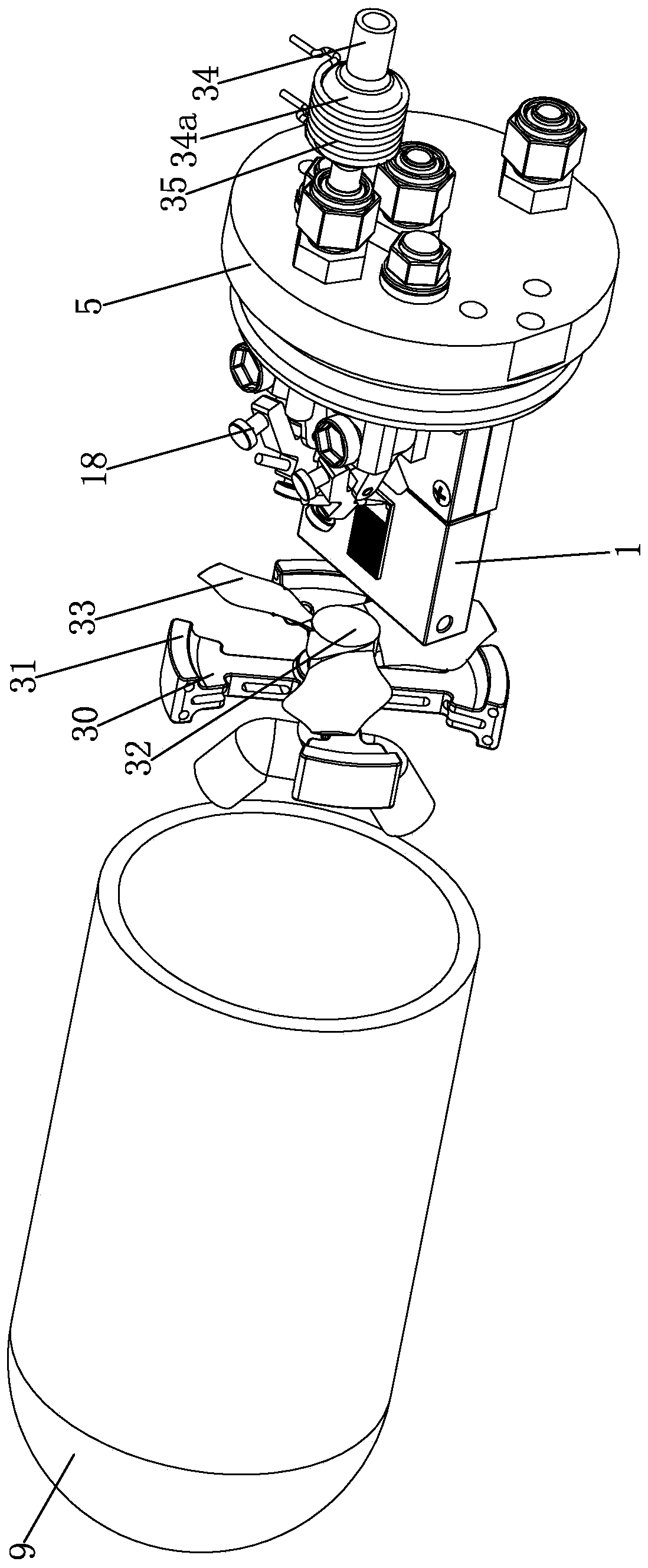 A gas sensitivity characteristic response curve testing device