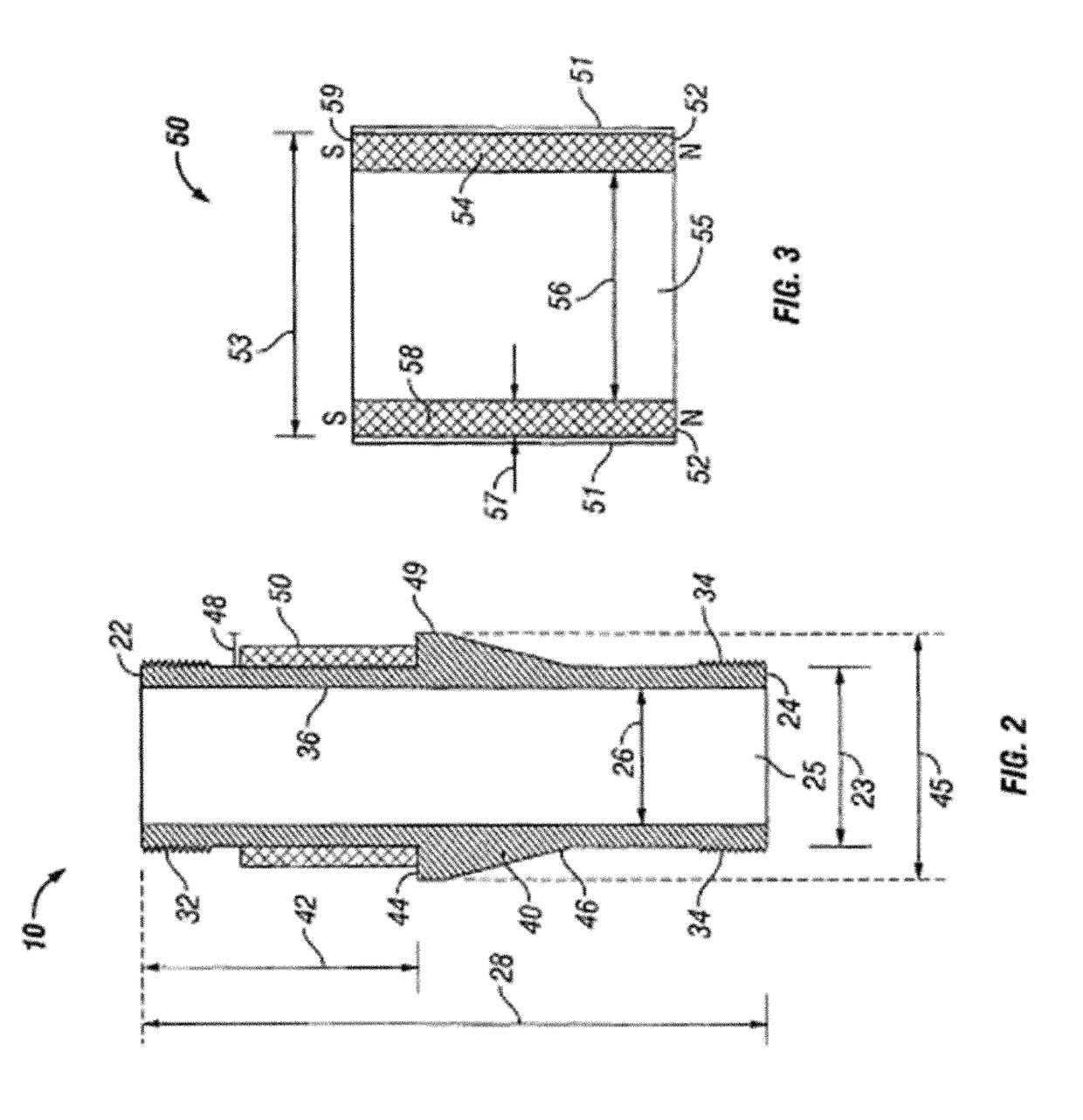 Magnetic deposition prevention subassembly and method of use