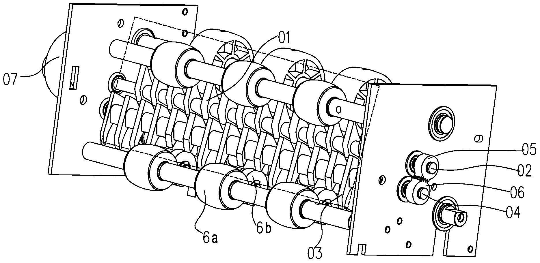 Three-way transmitting device for sheet medium