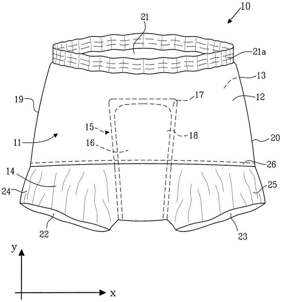 Absorbent boxer shorts with expanded crotch panel and method of making thereof