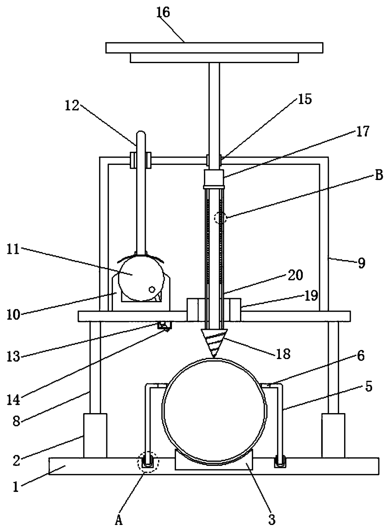 Machine for forming holes and scraping and taking coconut pulp