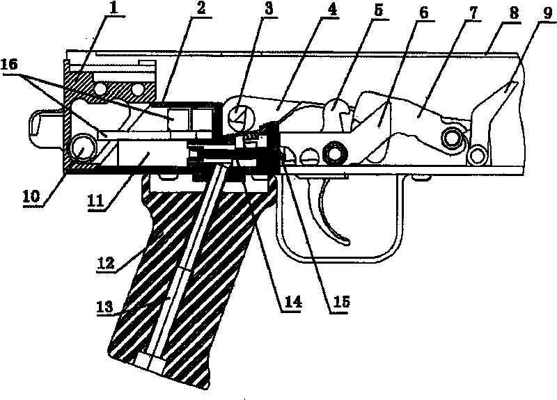 Built-in trigger lock of automatic rifle