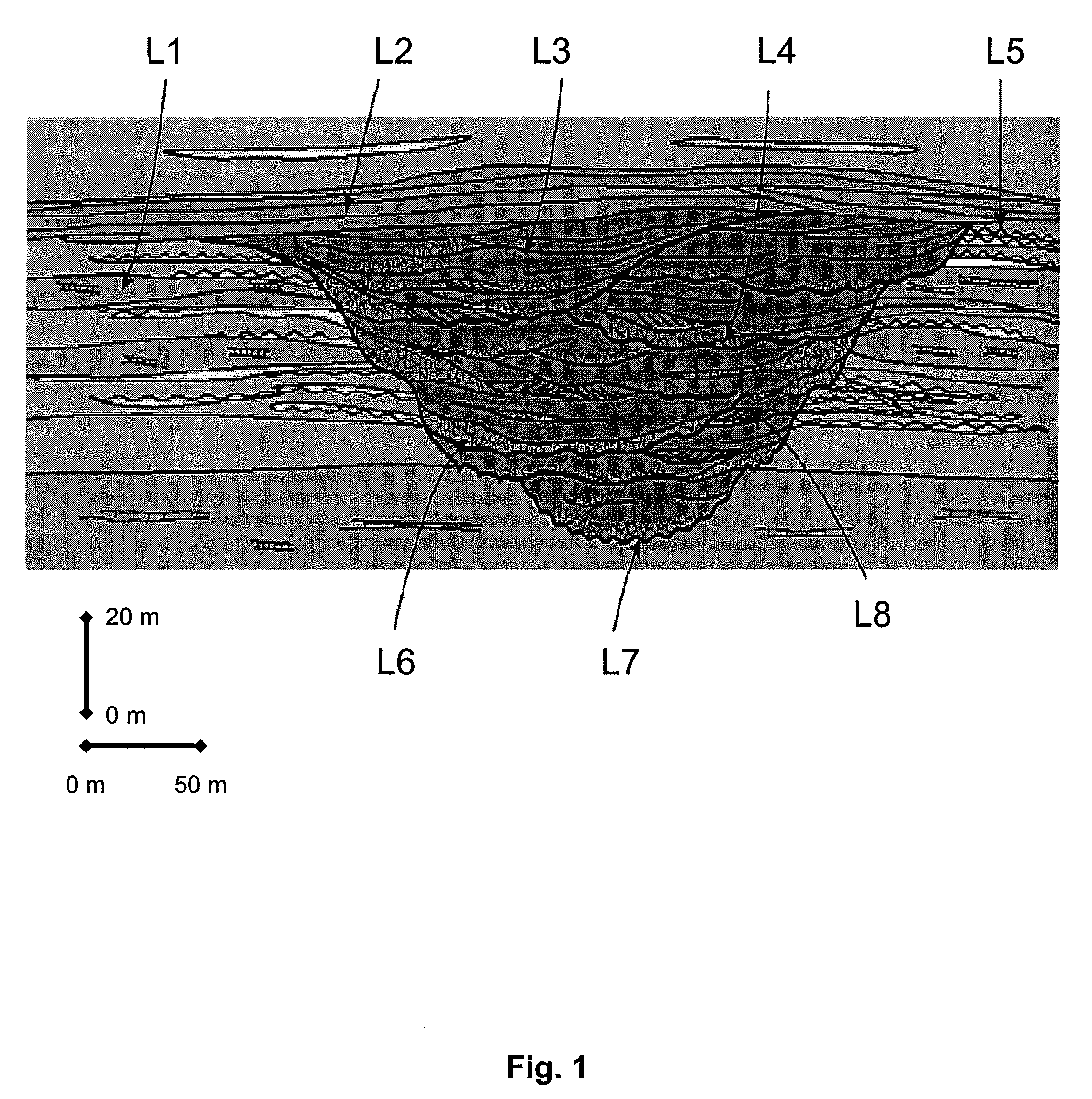 Use of the stationary state of energy-exchanging cellular automata for modelling sedimentary architectures