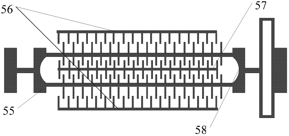 Biaxially-resonant silicon-micromachined accelerometer structure in shape of Chinese character 'tian'