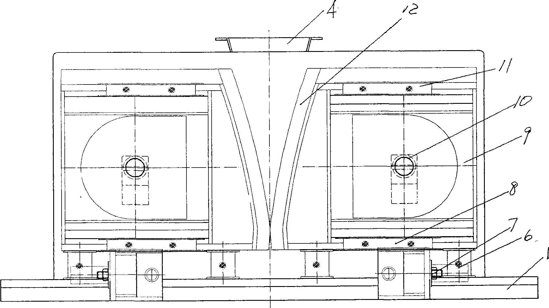 Double-plastid rectilinear vibration crusher