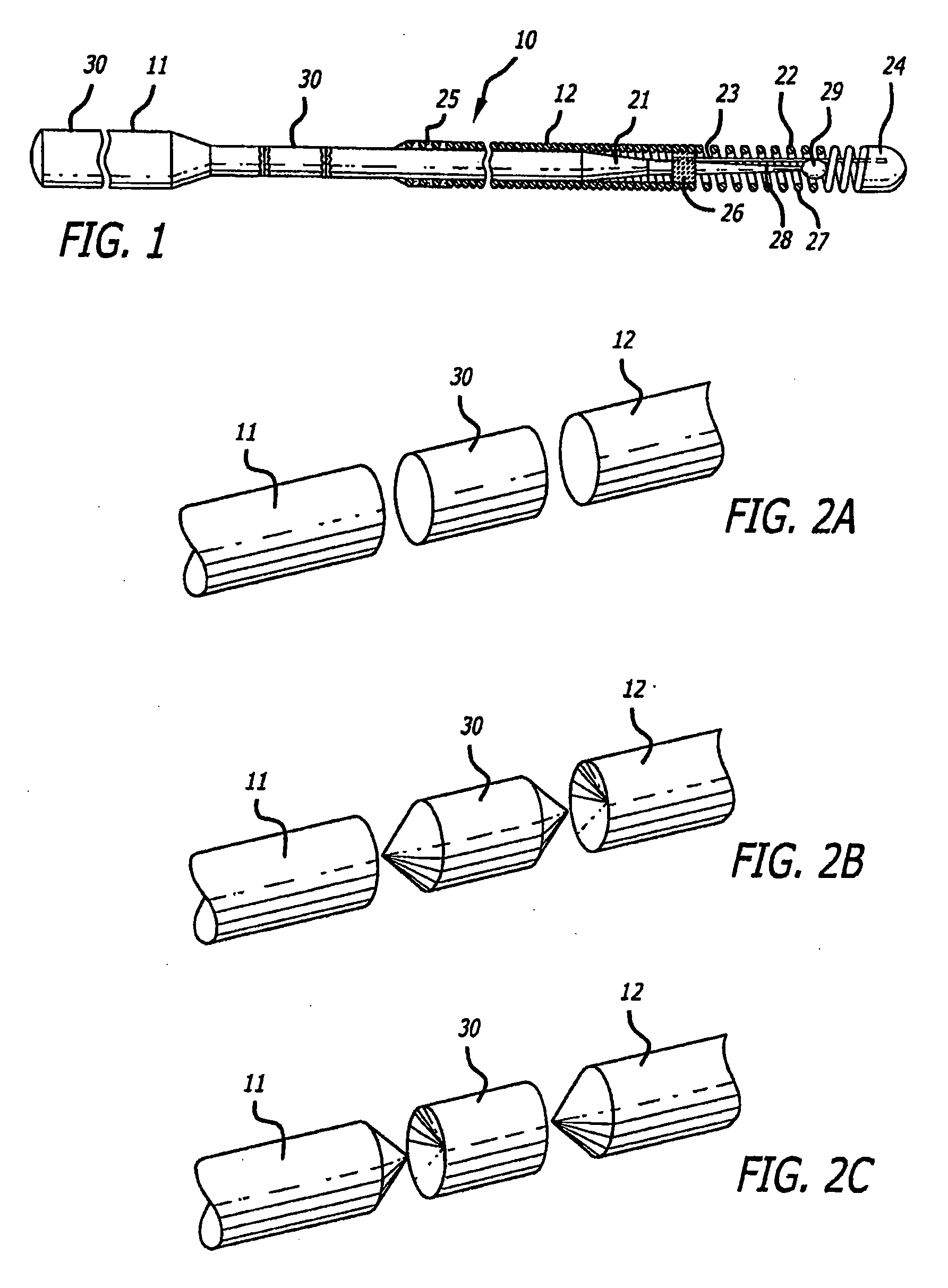 Guide wire with core having welded wire segments