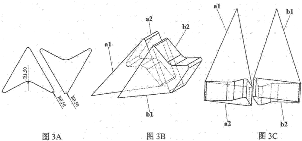 Composite needle for two-dimensional negative Poisson's ratio structure textile and purpose thereof