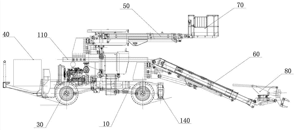 Two-arm and two-basket steel arch mounting machine and steel arch construction method used for tunnel