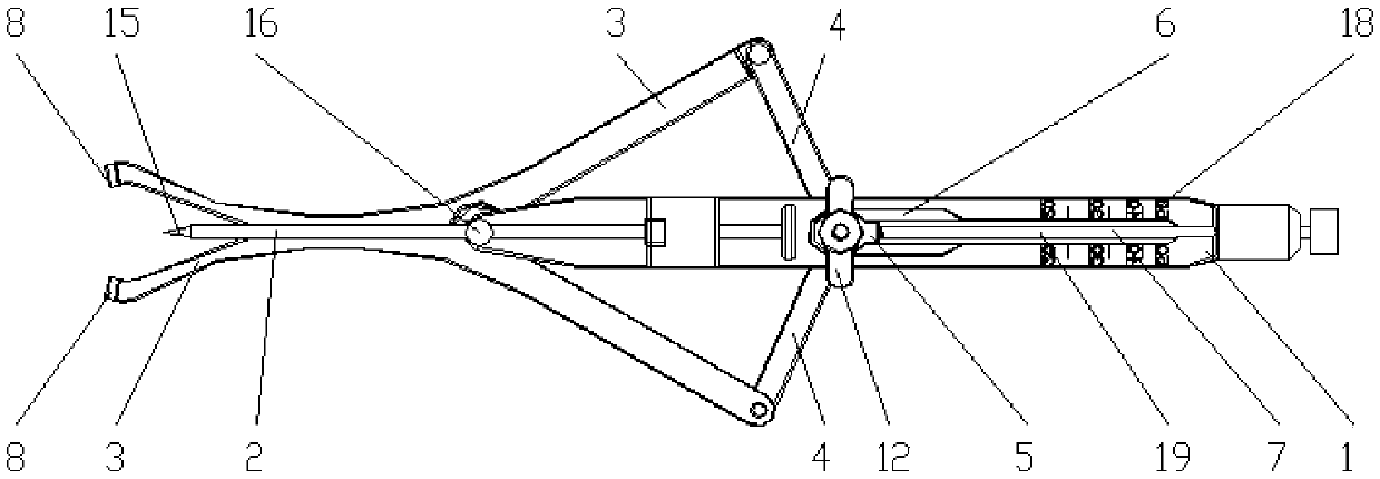 Vertebral plate measuring instrument used for determining grooving position in single-door laminoplasty