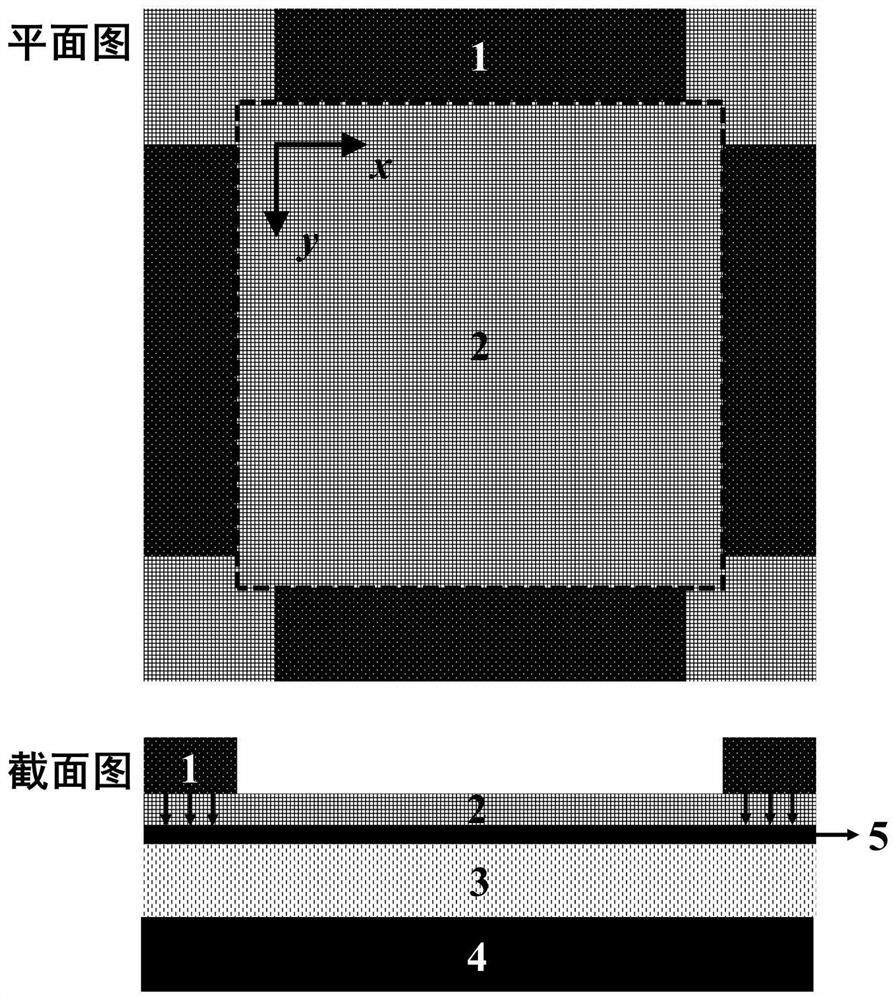 Novel photoelectric position sensitive detector based on heterojunction two-dimensional electron gas and preparation method thereof