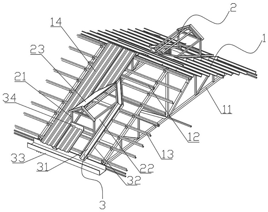 Tiger window roof mounting system with waterproof structure and construction method