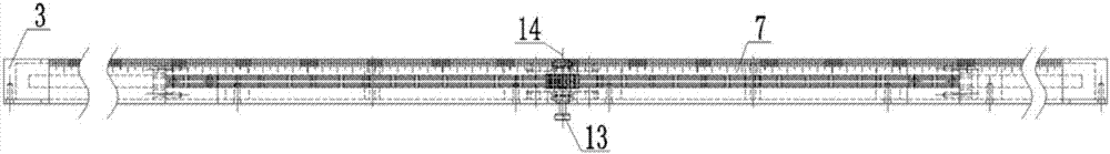 Integrated center measurement device for sleeper beam and traction beam and measurement method thereof