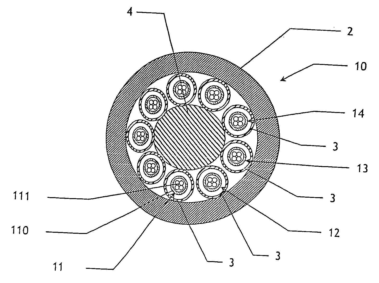 Optical cable for connection to a general distribution network, and a method of connecting said cable