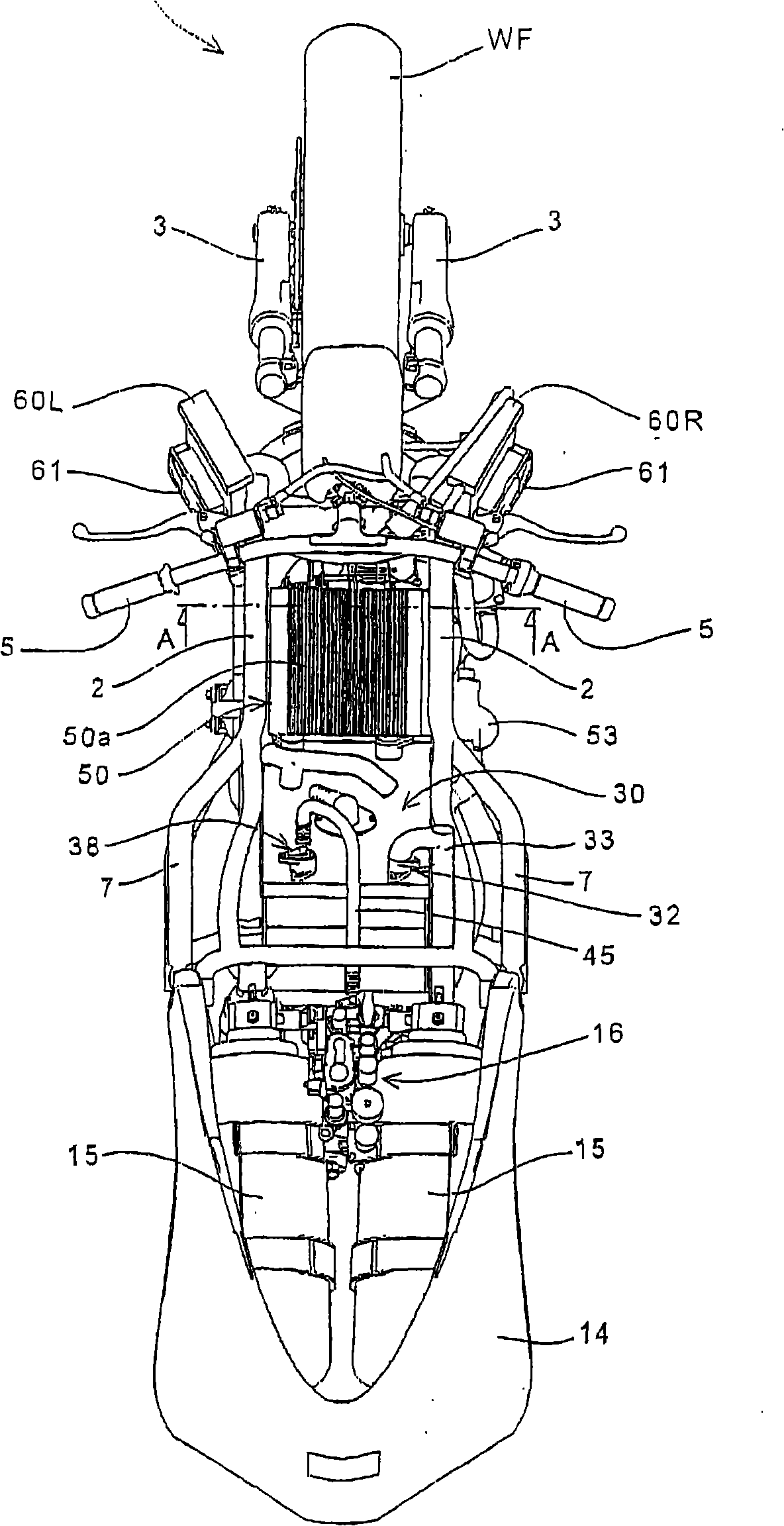 Saddle ride, fuel cell powered vehicle