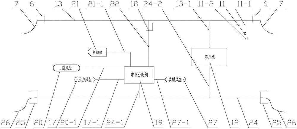 Application of electric pneumatic braking rapid air charging device with air pressure supplement function