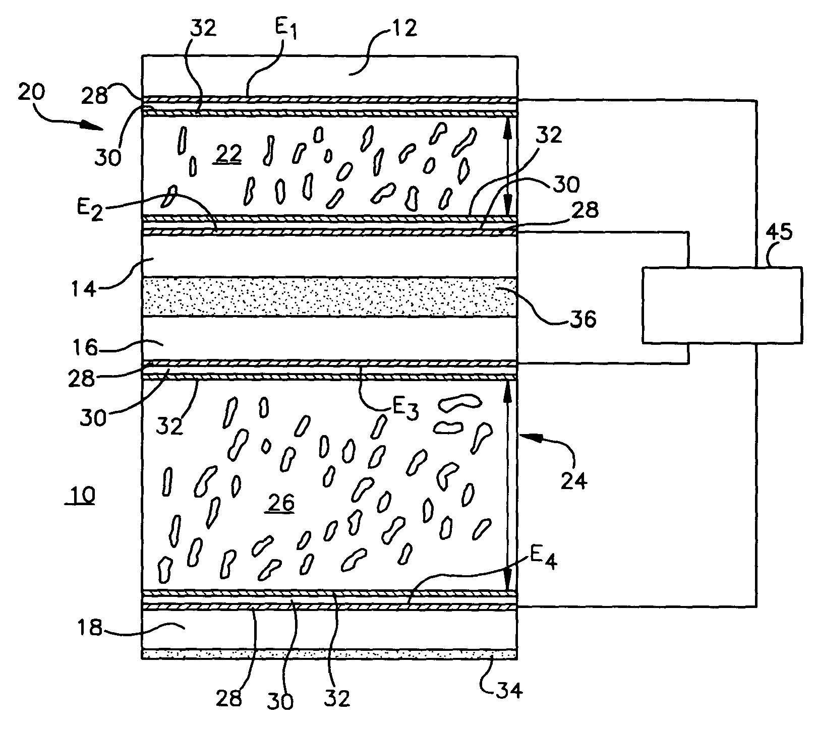 Stacked color liquid crystal display device