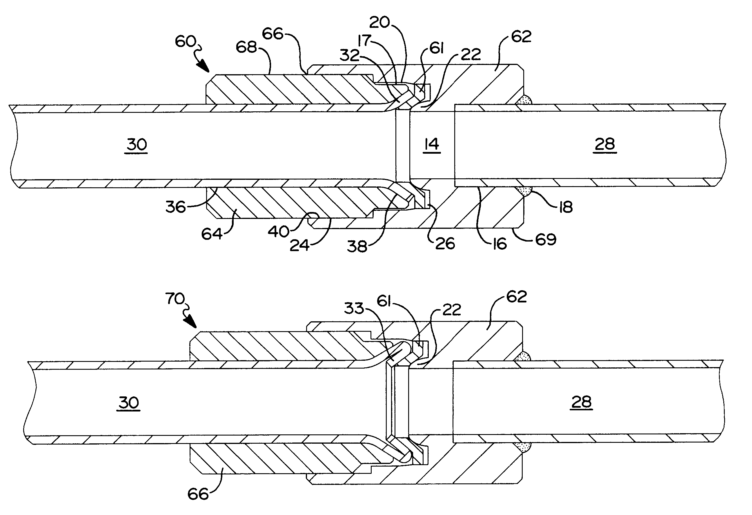 Flare fitting assembly with metal-to-metal line seal