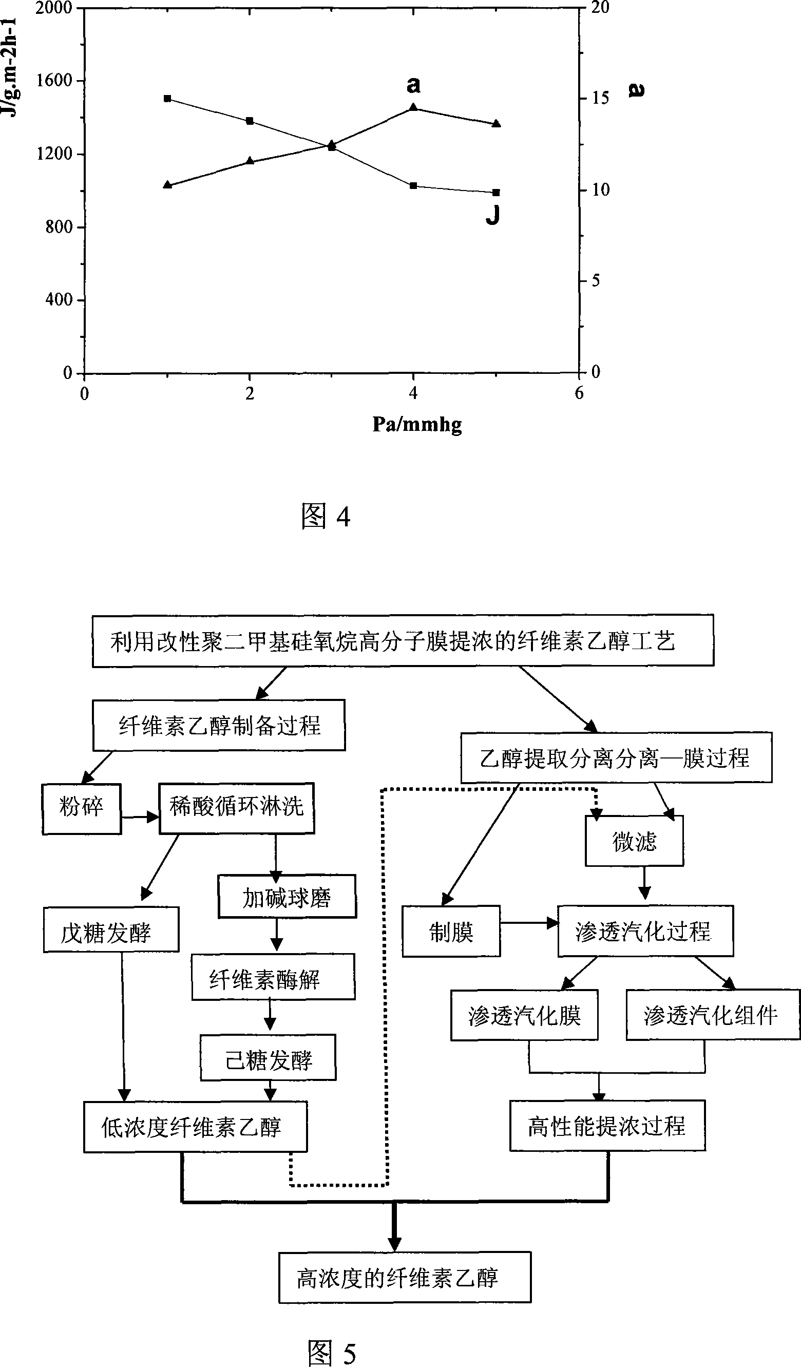 Cellulose ethanol concentration by employing modified dimethyl polysiloxane polymer membrane