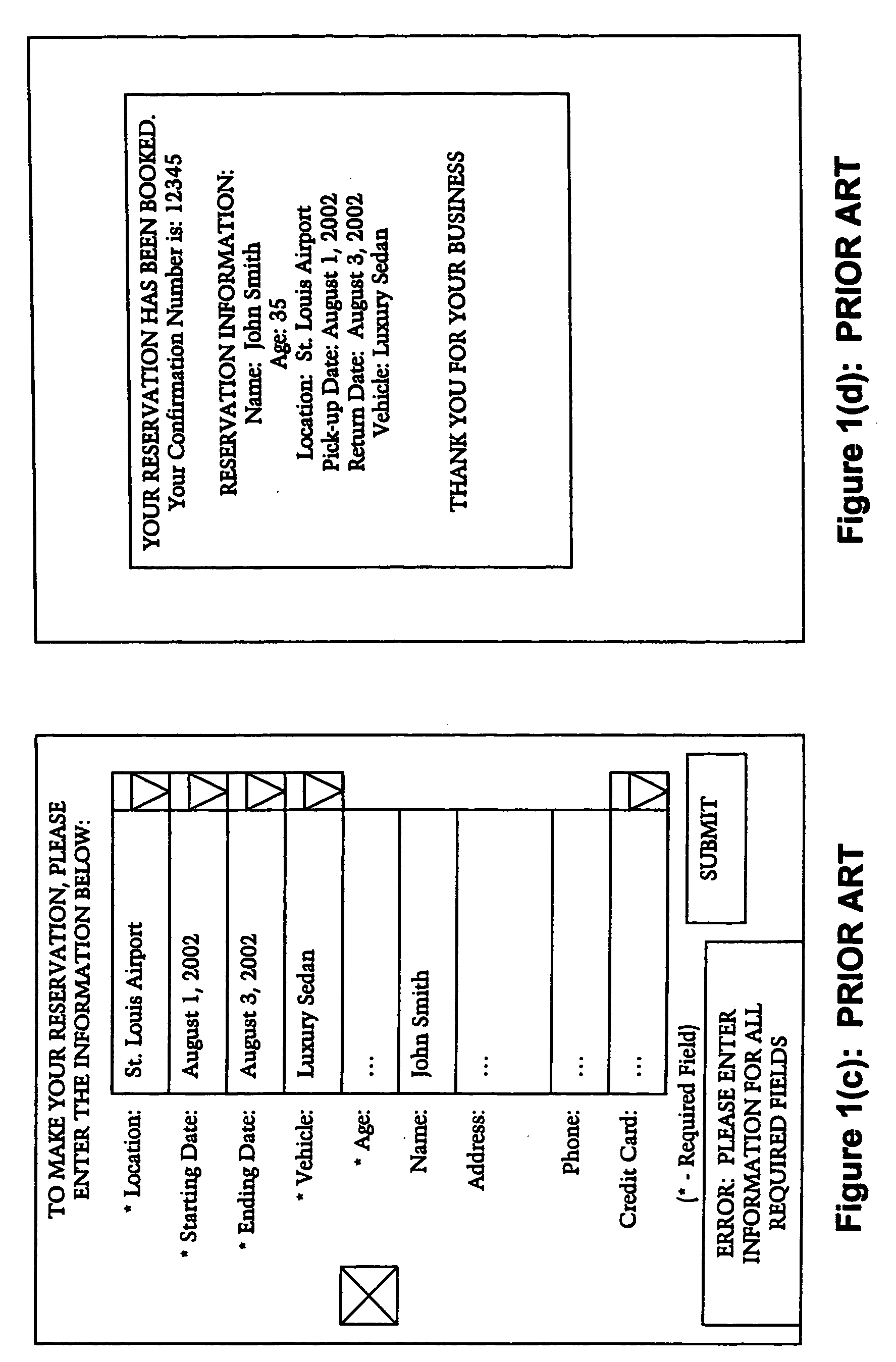 Method and apparatus for improved customer direct on-line reservation of rental vehicles