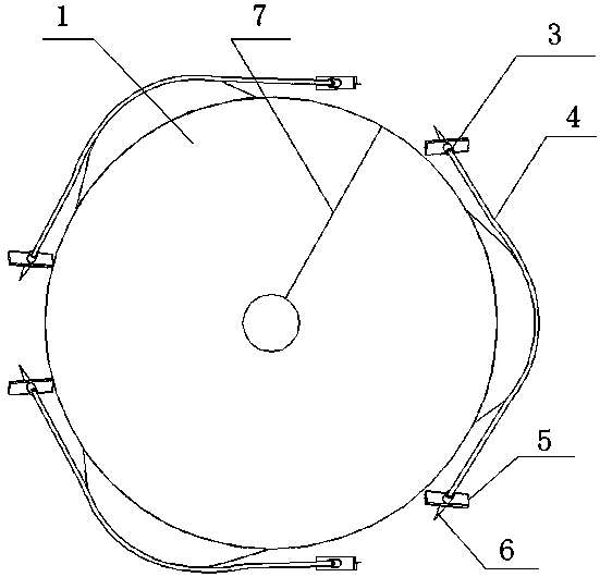 Fruit collecting device under tree convenient to disassemble and assemble