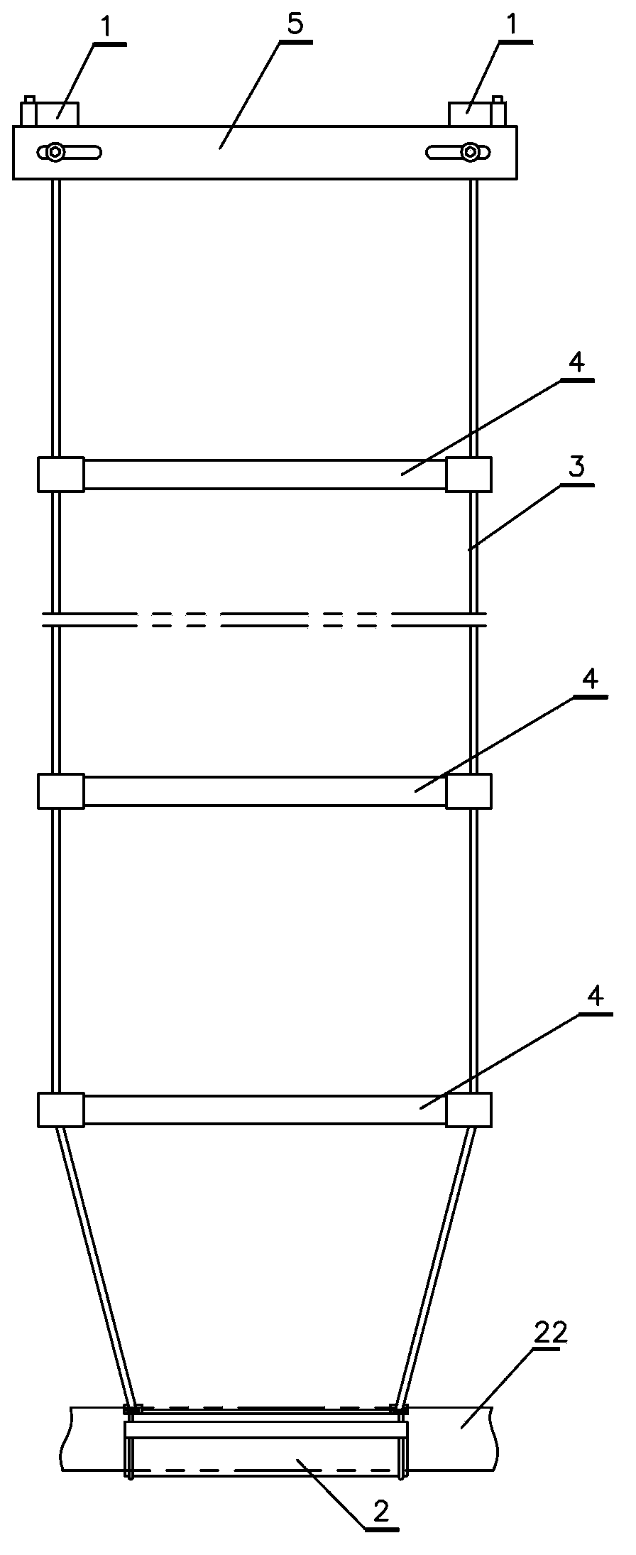 Direct-current 500kV circuit lower composite insulator flexible ladder