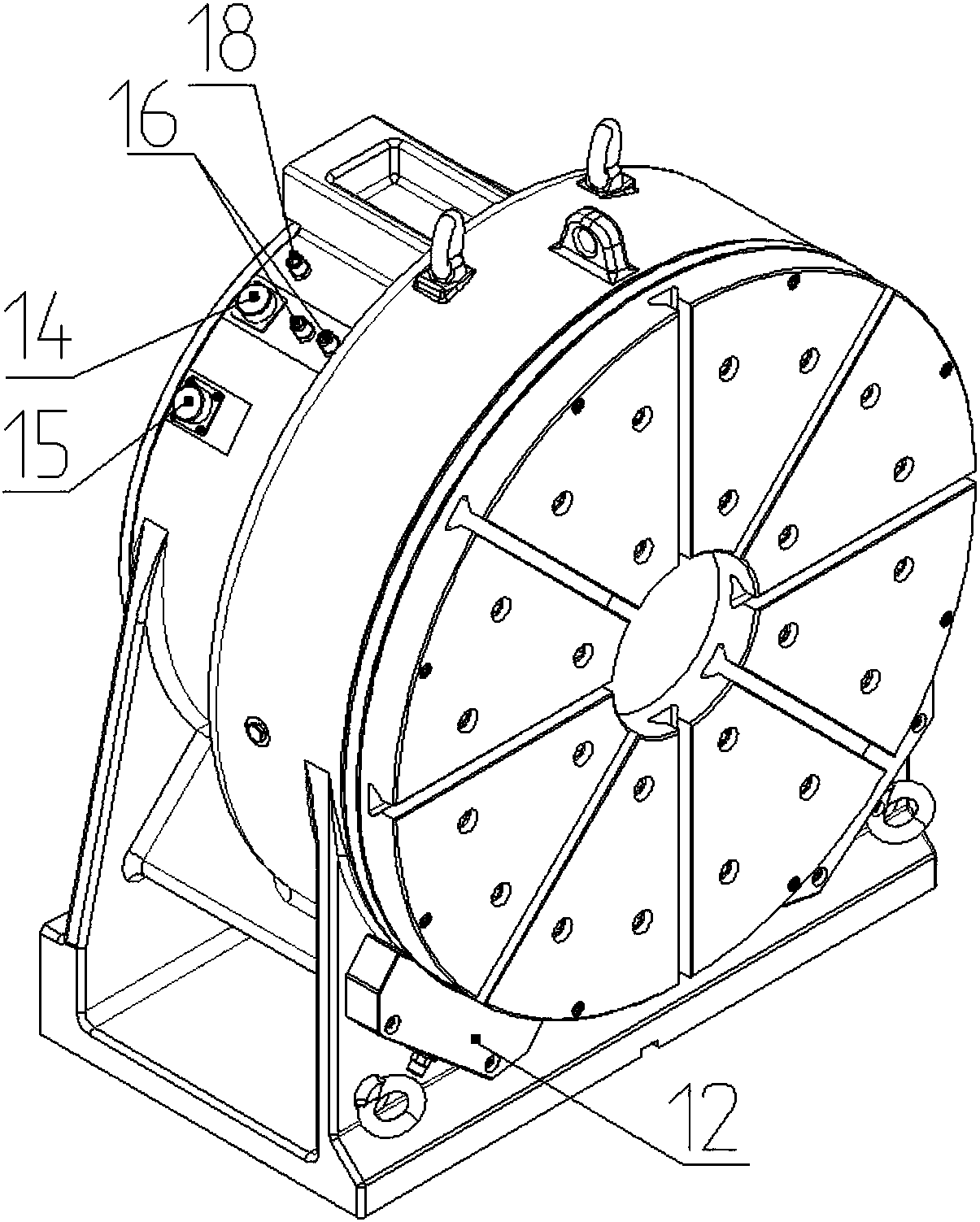 Torque motor drive electric spark total immersion liquid rotary table