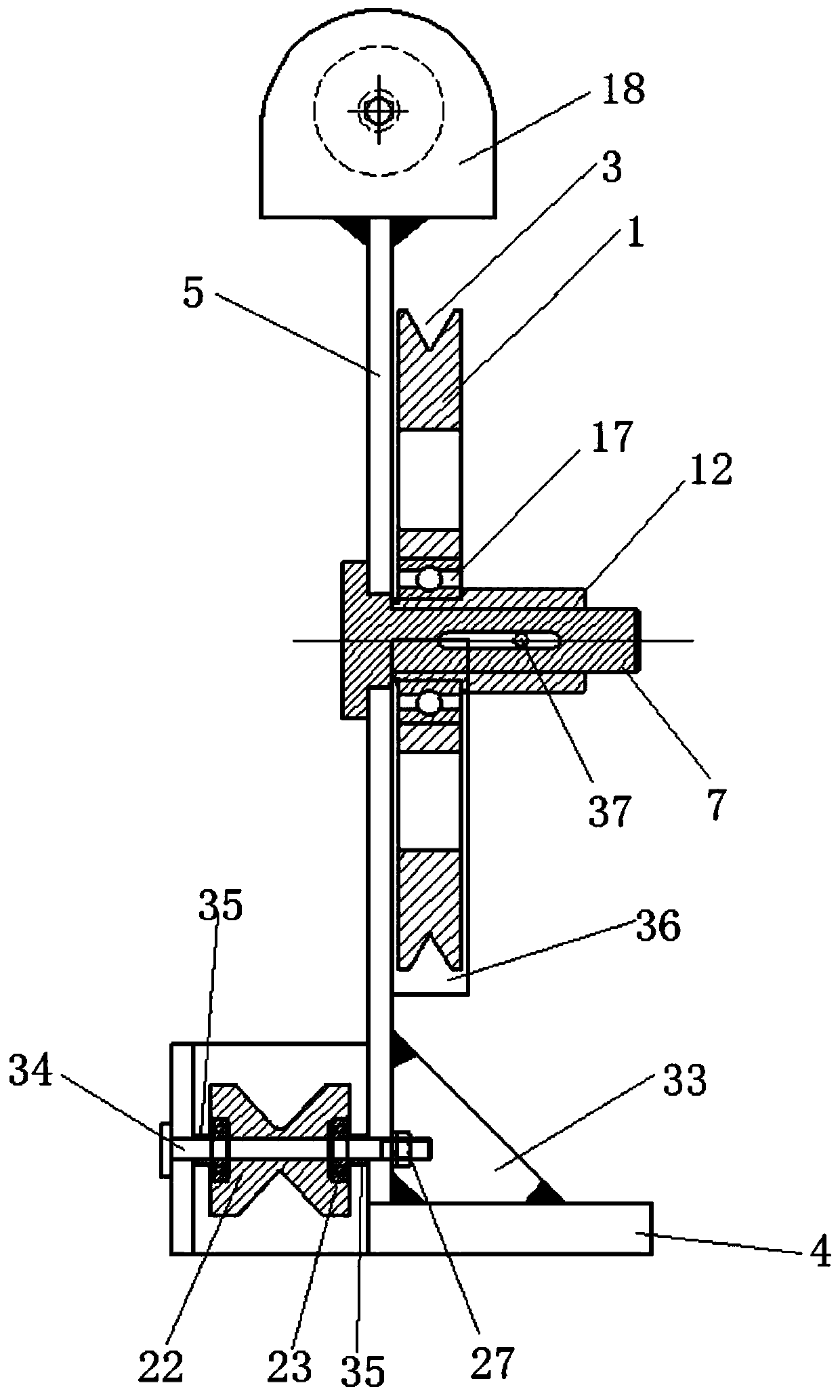 Novel counterweight device of high-speed wire packing machine