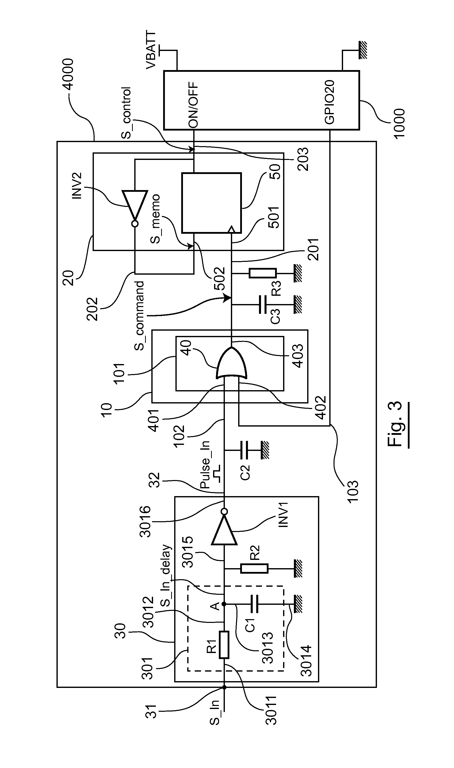 Device for controlling the operation of a radiocommunication electronic module, and corresponding electronic circuit