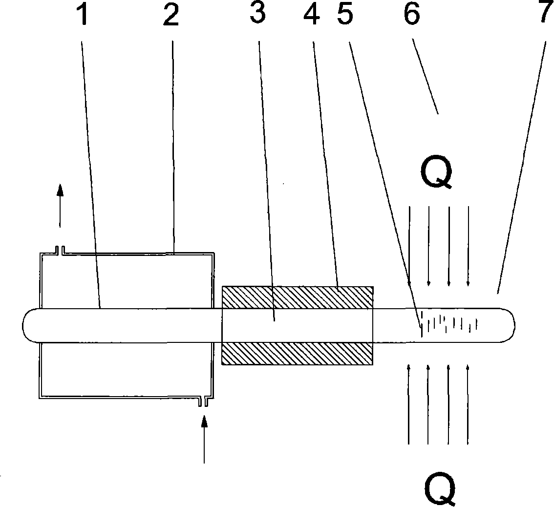 Axial round tube type silk net heat-tube using cupric oxide nano particle suspending liquid as working medium