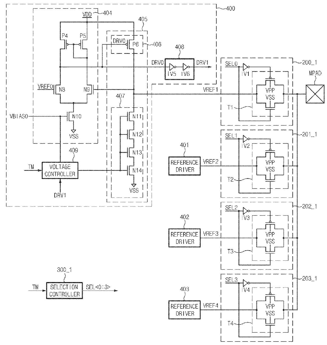 Reference selection circuit