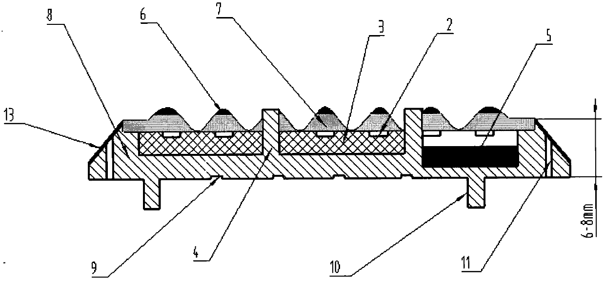 Anti-skid ultrathin solar LED marking device and antiskid ultrathin solar LED marking method