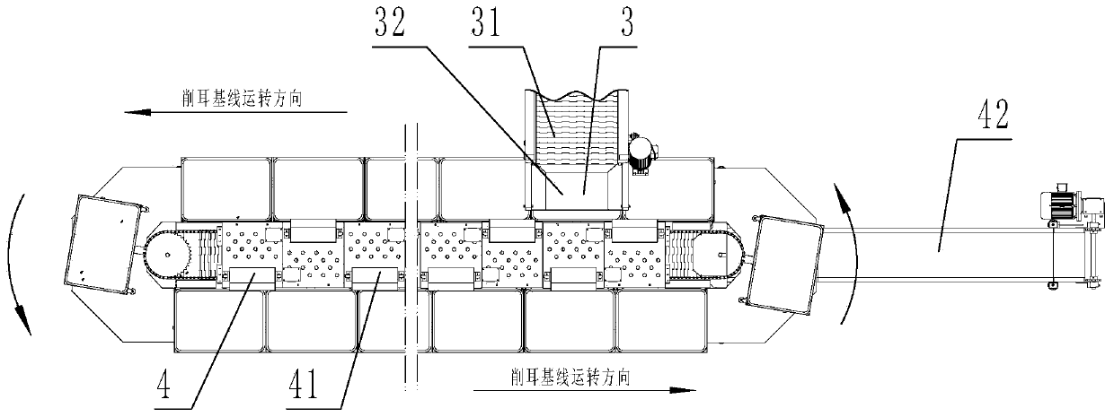 Tremella fuciformis base cutting production line with continuous feeding