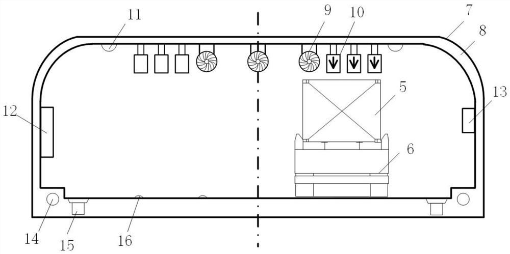 Container sea-railway combined transportation system based on underground passage