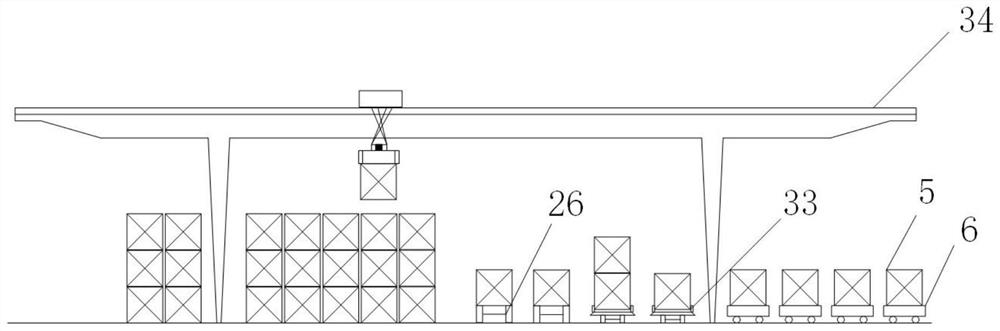 Container sea-railway combined transportation system based on underground passage