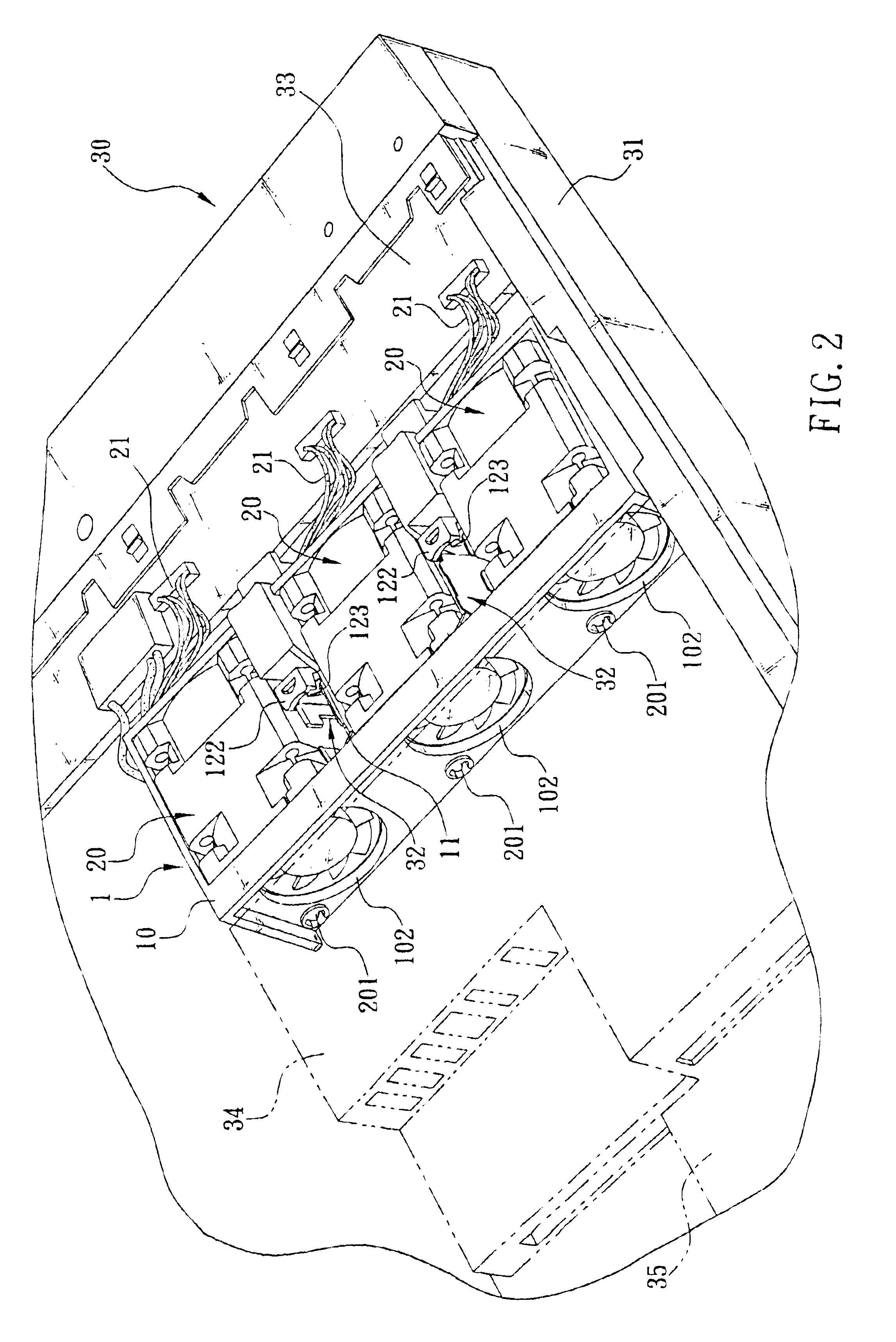 Mechanism for fast fastening fans of server