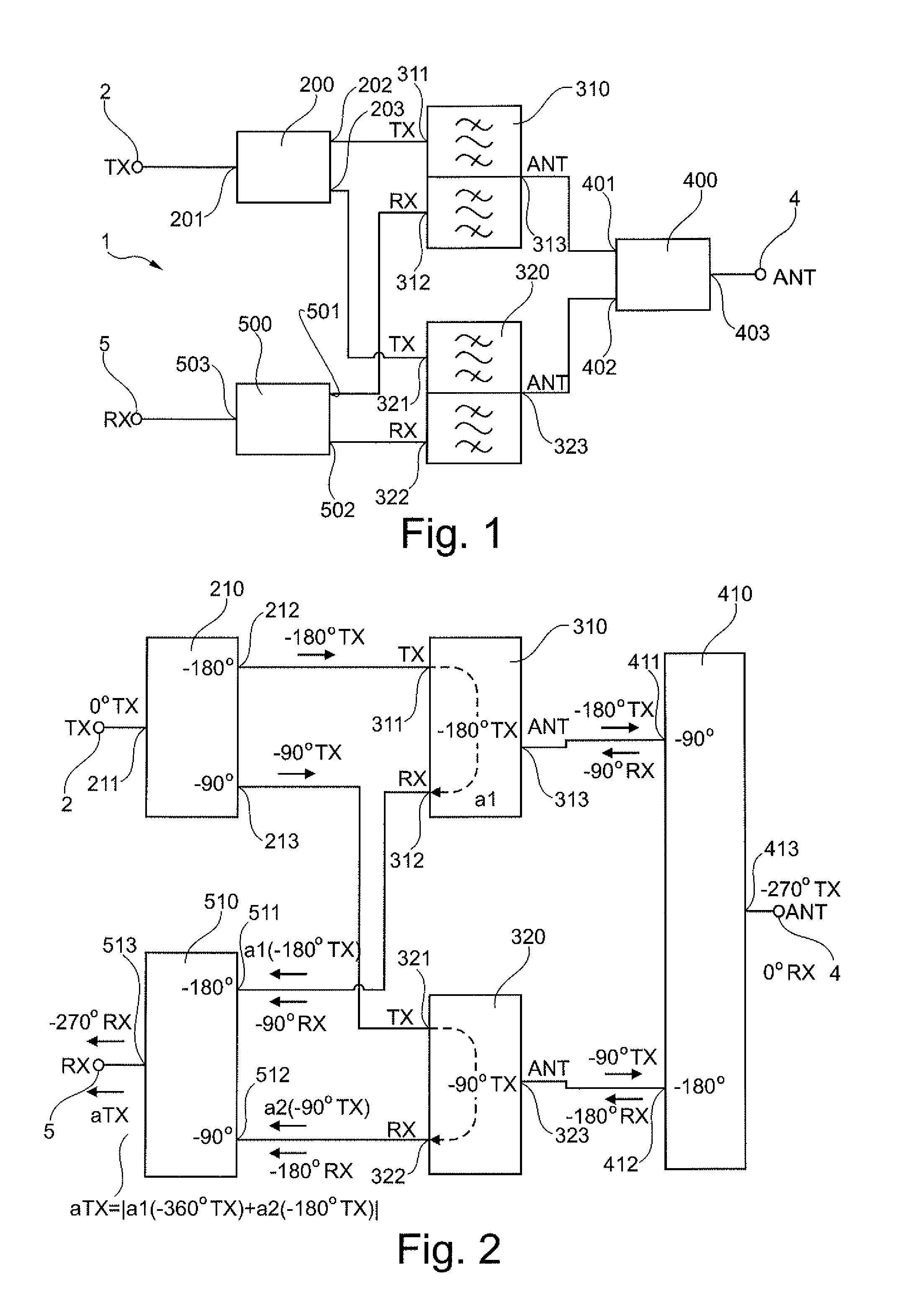 Filter arrangement having first and second duplex filters