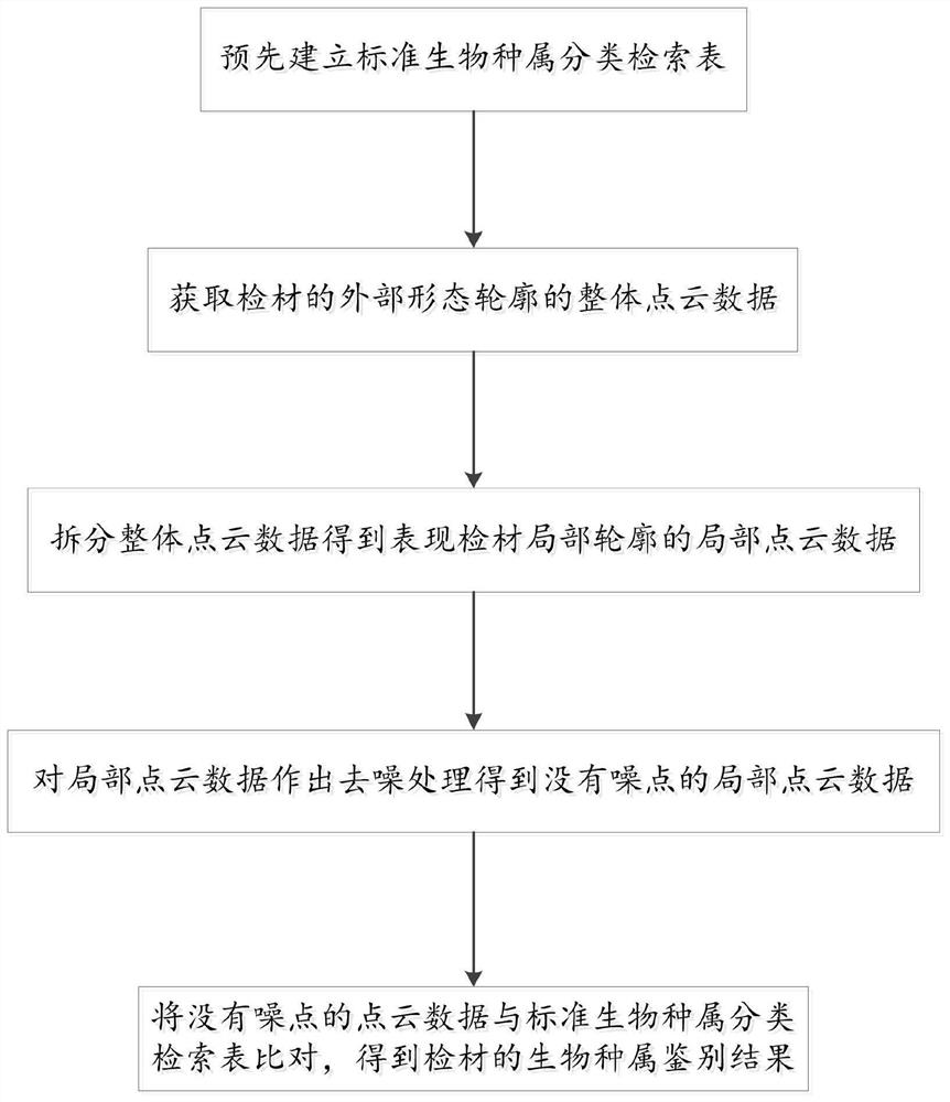 Biological species identification method based on multi-dimensional point cloud data