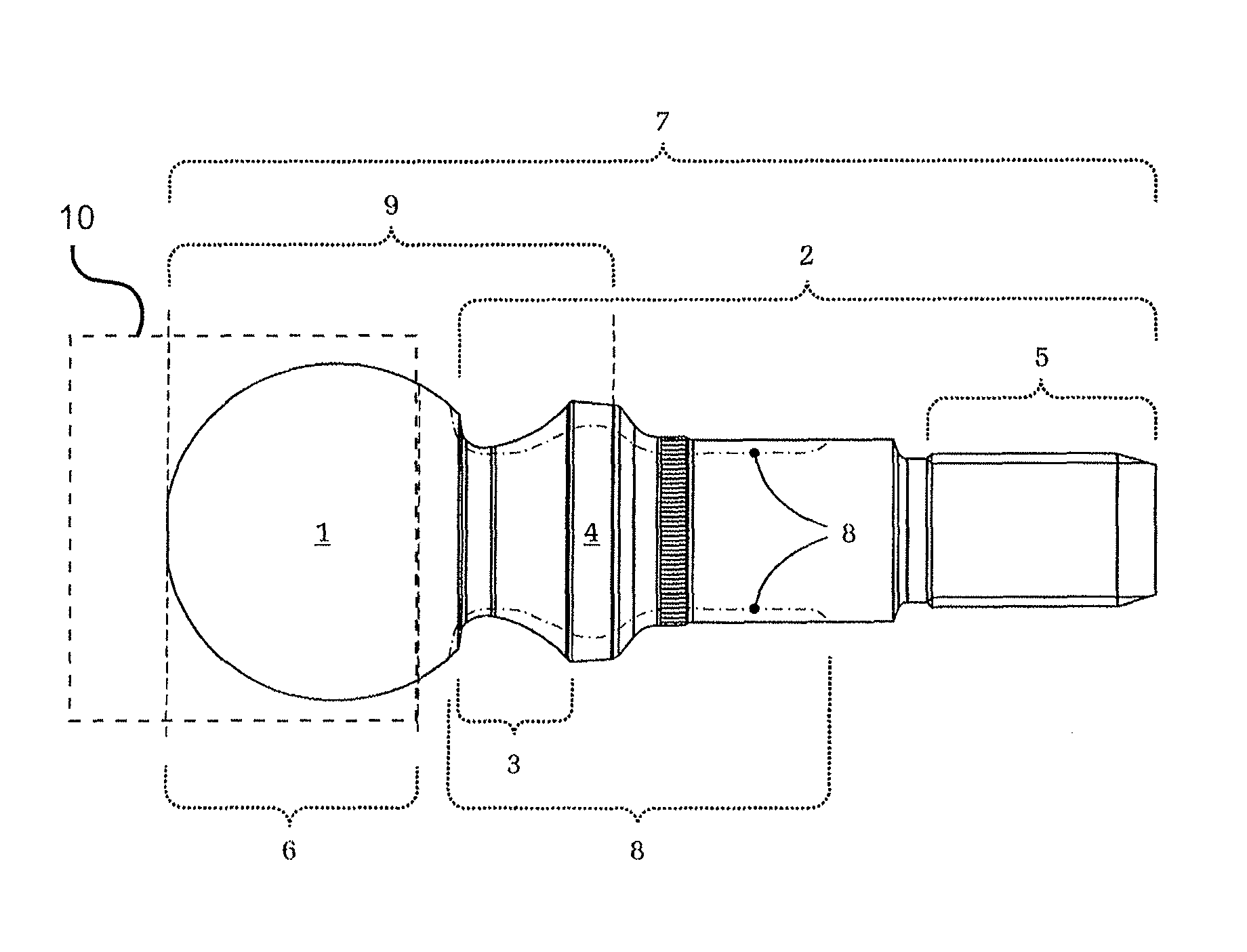 Ball pin and ball joint