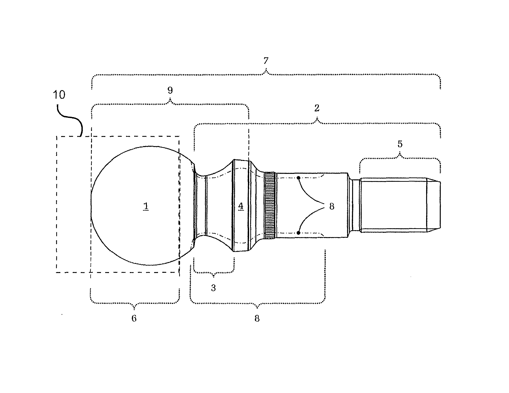 Ball pin and ball joint