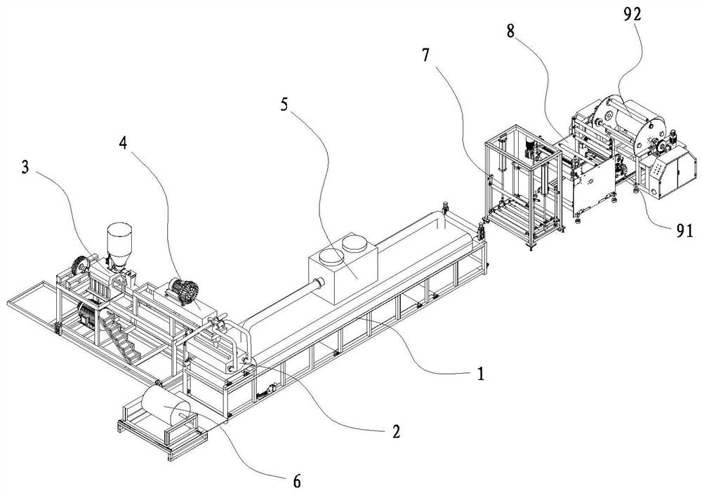 Adhesive applying fabric, setting fabric, processing equipment and processing method