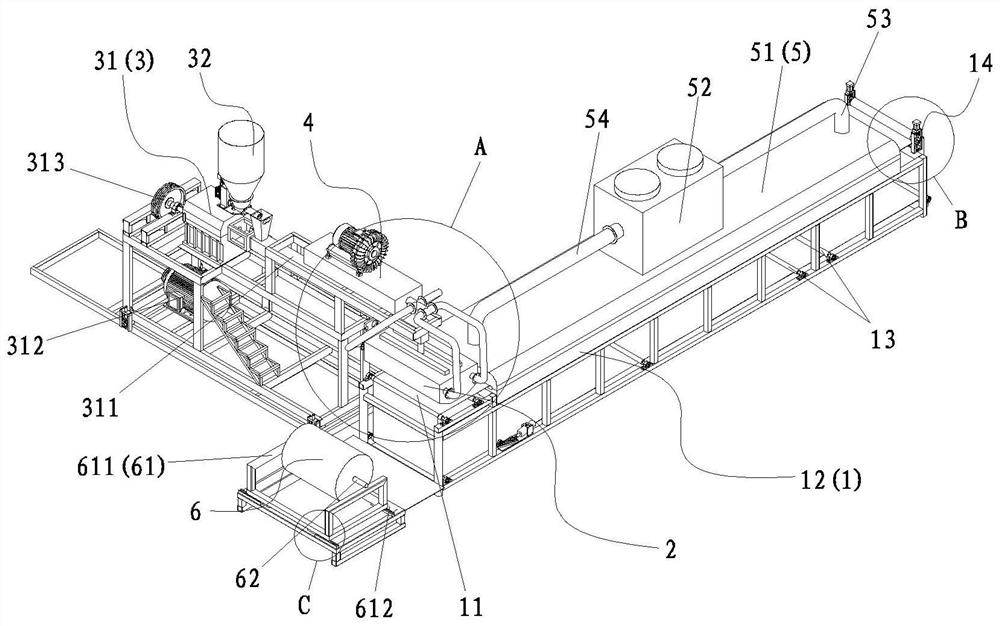 Adhesive applying fabric, setting fabric, processing equipment and processing method