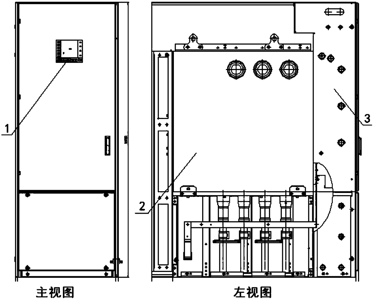 Medium-low voltage switch cabinet and servomotor drive mechanism thereof