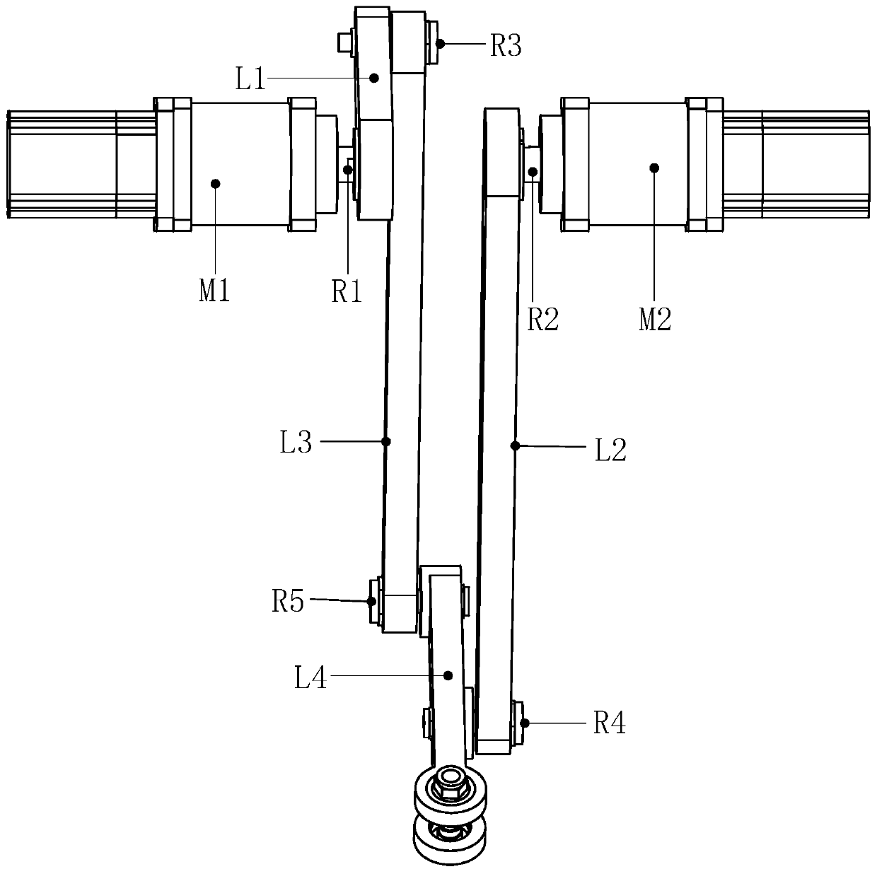 Parallel robot with large working space and low inertia