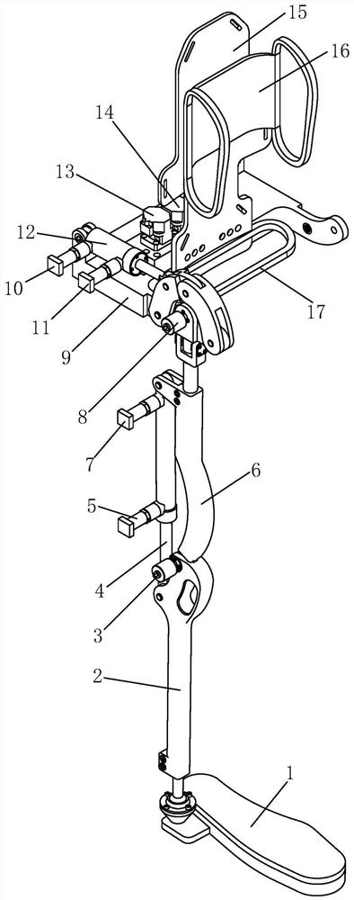 Adaptive robust control method and device for underactuated hydraulic single-leg assisted exoskeleton