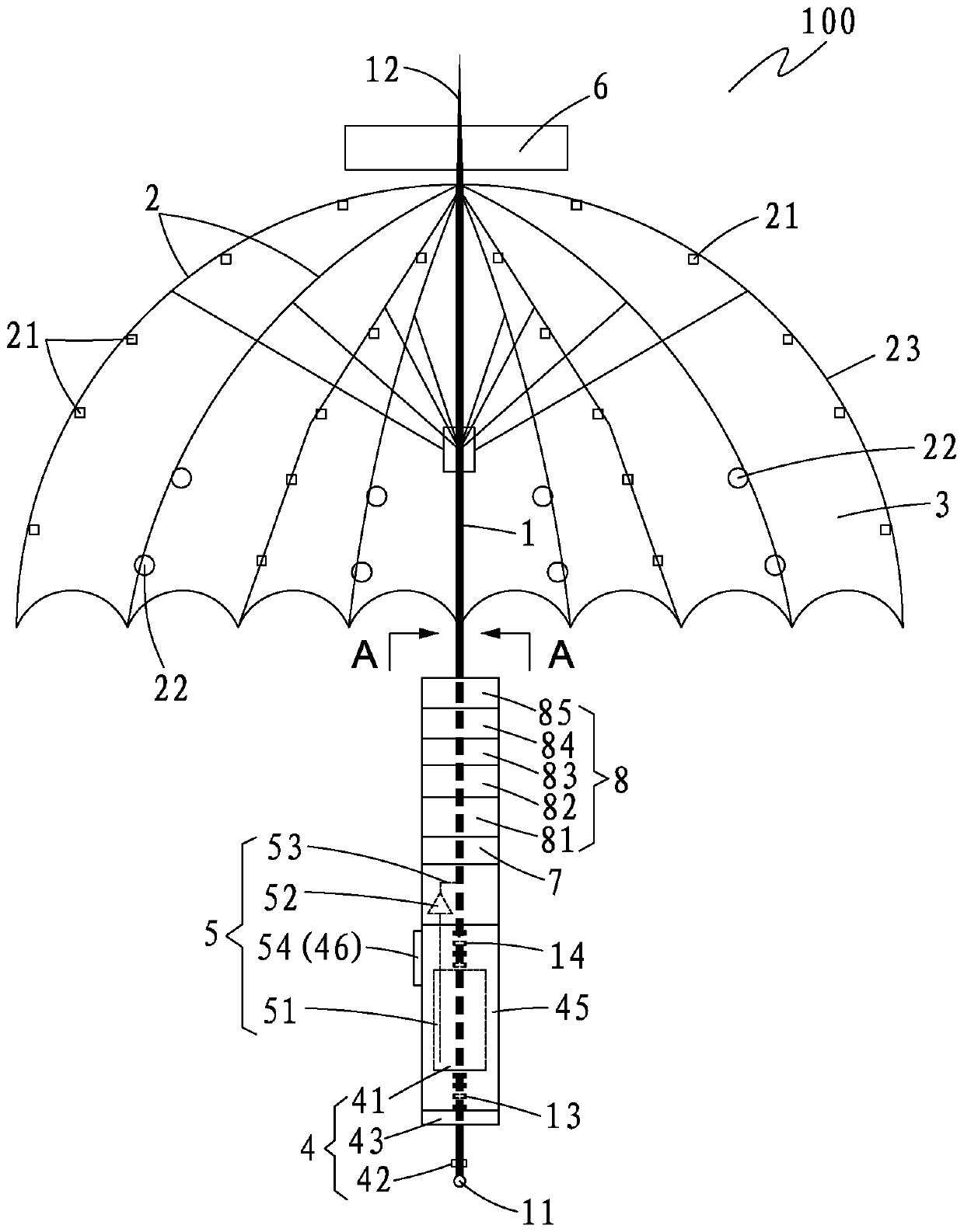 A new type of multifunctional air-conditioning umbrella