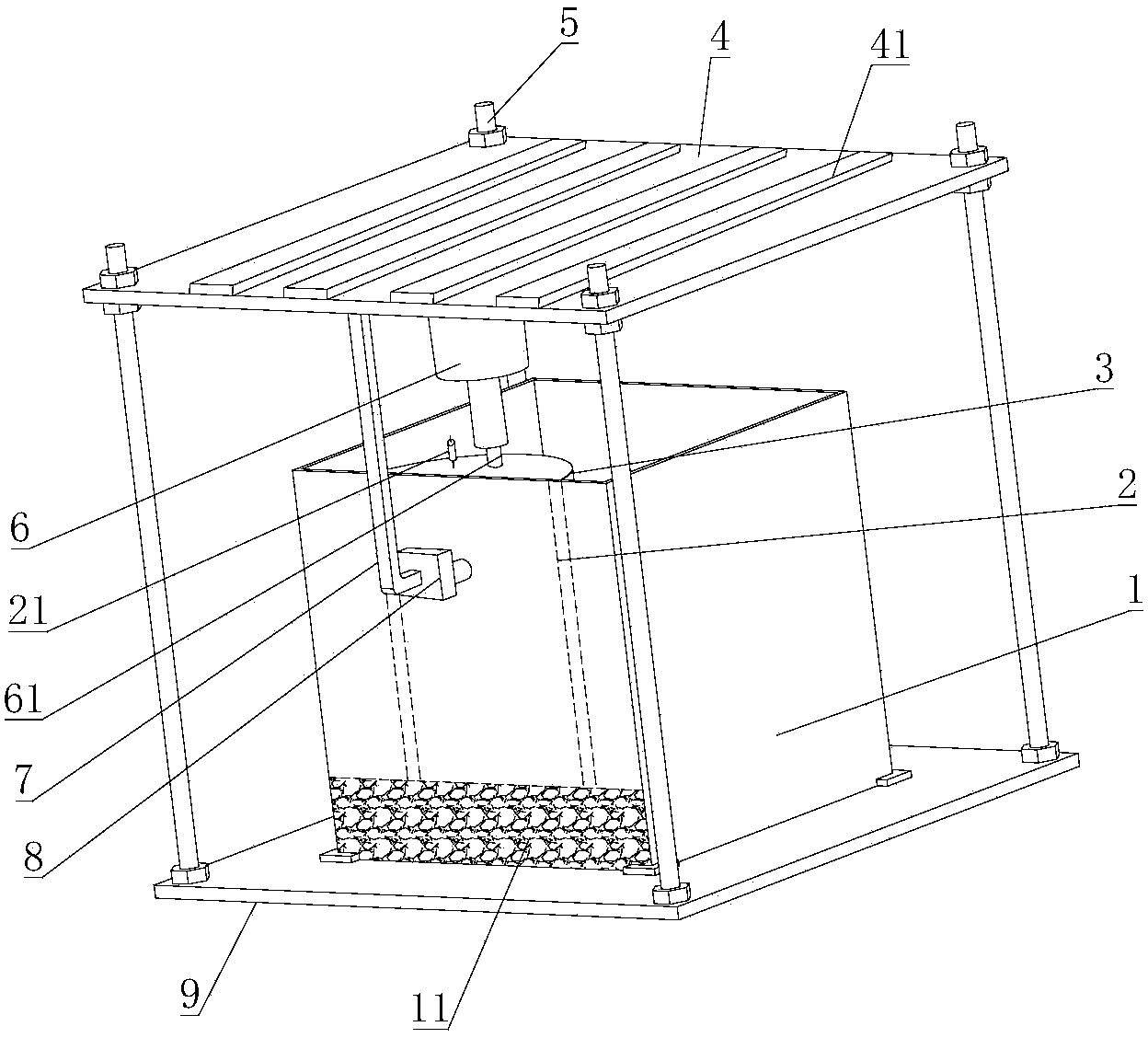 Testing device and method for observing shear deformation failure characteristics between tubular pile and grouting soil body