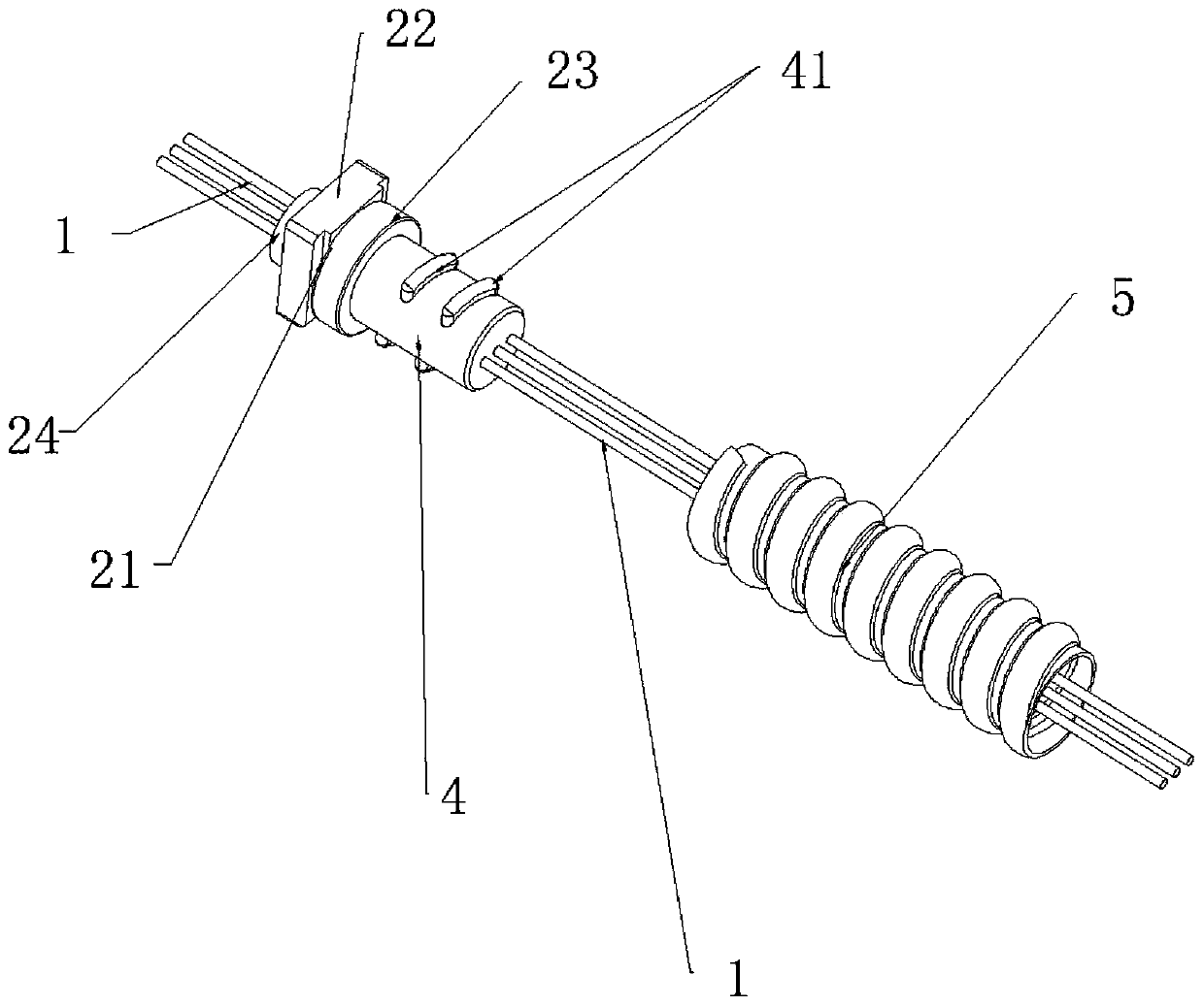 Connector with wire and emergency power supply box with same