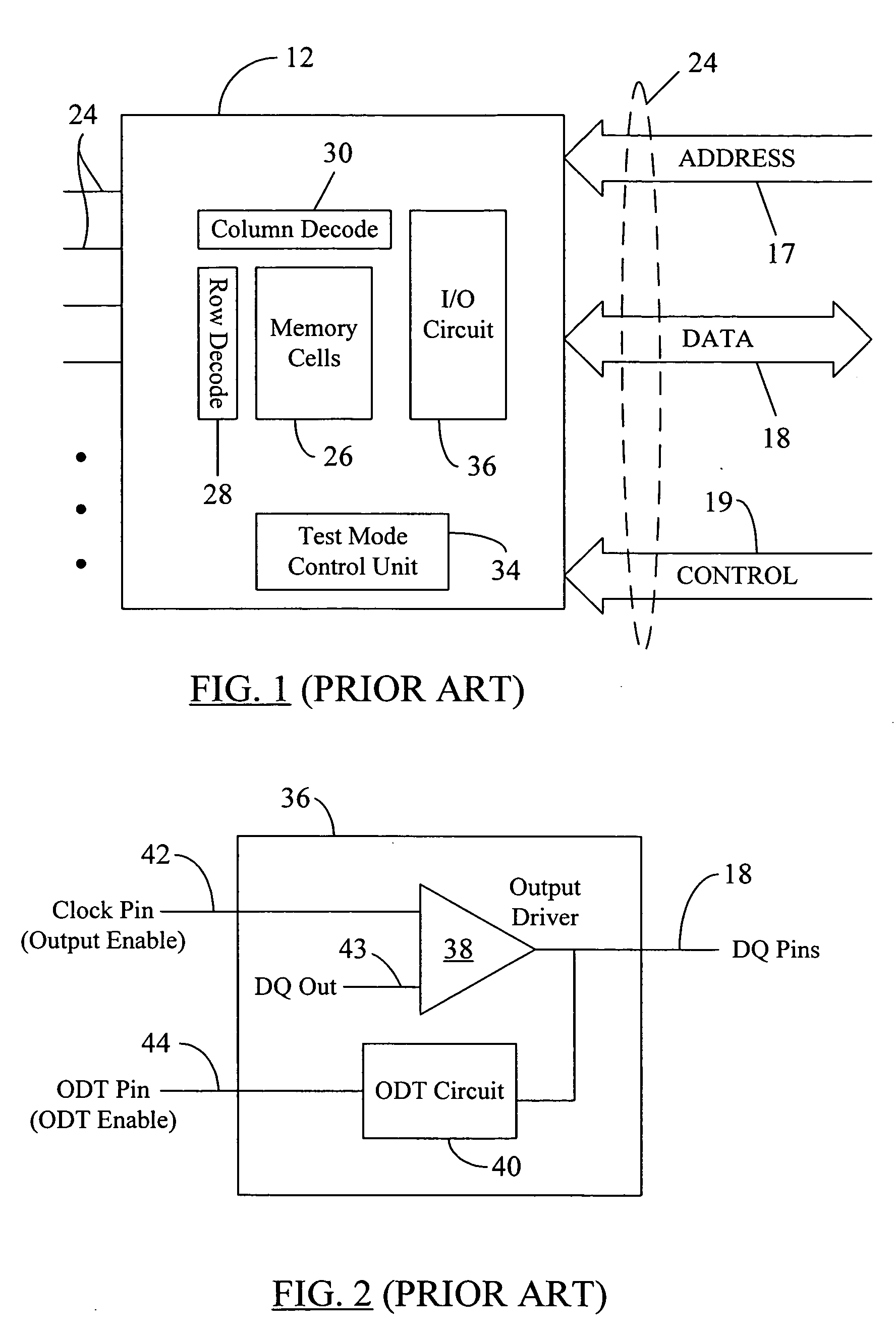 Real time testing using on die termination (ODT) circuit